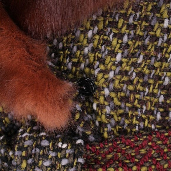 DOLCE & GABBANA Woven Wool and Fox Fur Collar Coat - Picture 9 of 10